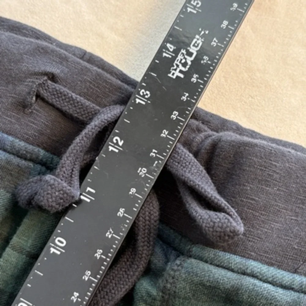 J Crew Knit Goods Lounge Pant Mens XL Green Blackwatch Plaid Joggers 100% Cotton